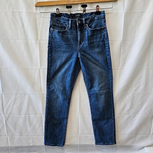Lauren Ralph Lauren Straight Curvy Blue Jeans Size 6 - Picture 1 of 9
